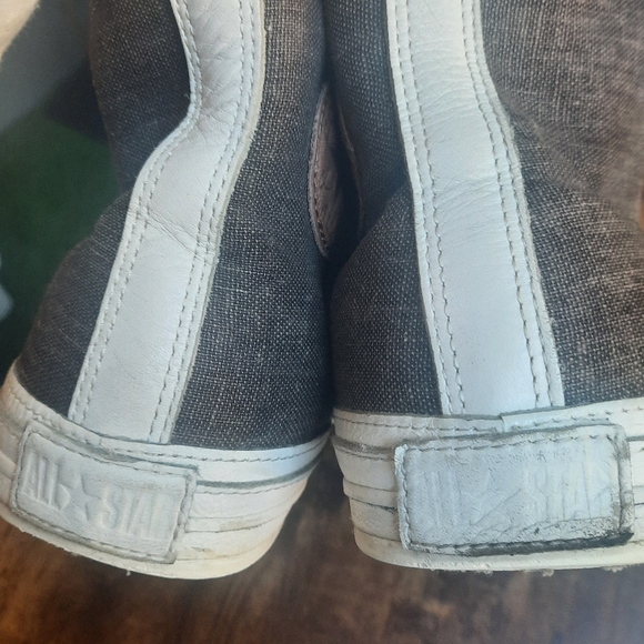 Converse Chuck Taylor All Star Premium Denim Leather Hi Top Sneakers - Picture 9 of 17